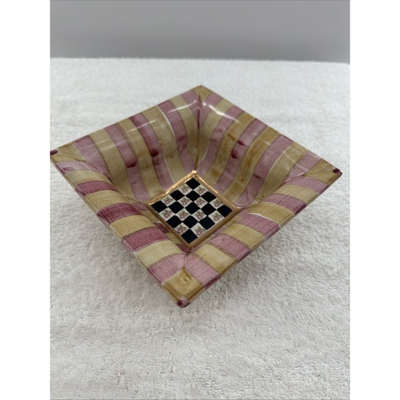 MacKenzie-Childs Other - Mackenzie Childs *Retired* Torquay Frank Mustard Pattern, 6" Square Bowl Clay